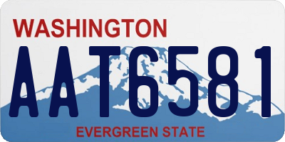 WA license plate AAT6581