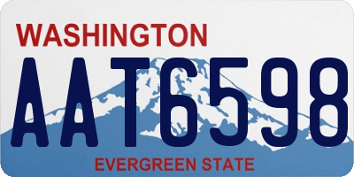 WA license plate AAT6598