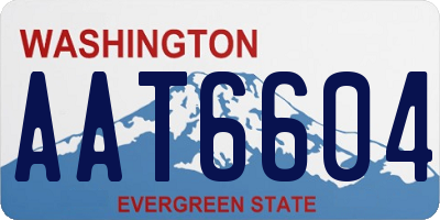WA license plate AAT6604