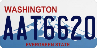 WA license plate AAT6620