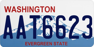 WA license plate AAT6623
