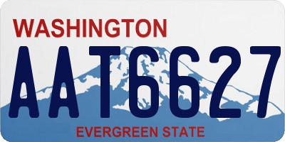 WA license plate AAT6627