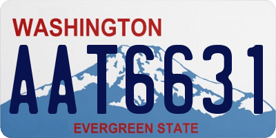 WA license plate AAT6631