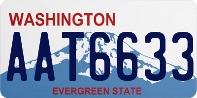 WA license plate AAT6633