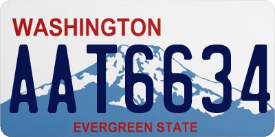 WA license plate AAT6634