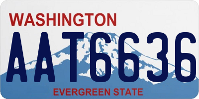 WA license plate AAT6636