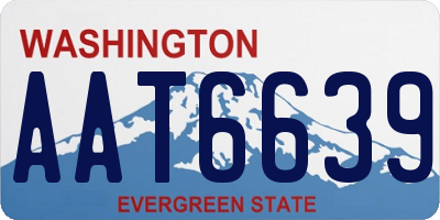 WA license plate AAT6639
