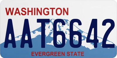 WA license plate AAT6642