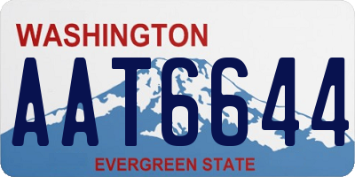 WA license plate AAT6644