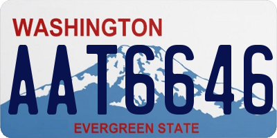 WA license plate AAT6646