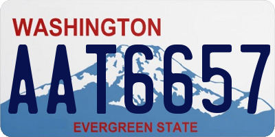 WA license plate AAT6657