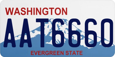 WA license plate AAT6660