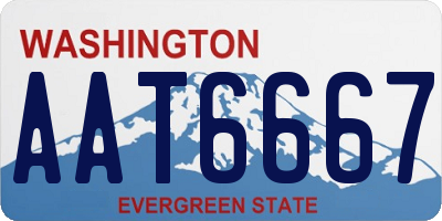 WA license plate AAT6667