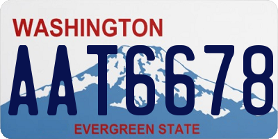 WA license plate AAT6678