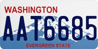 WA license plate AAT6685