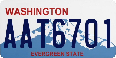 WA license plate AAT6701