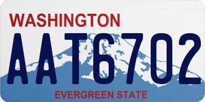 WA license plate AAT6702