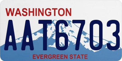 WA license plate AAT6703