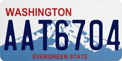 WA license plate AAT6704