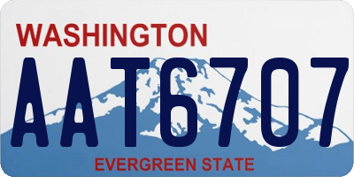 WA license plate AAT6707