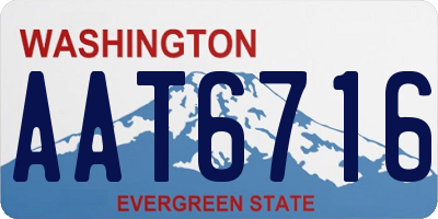 WA license plate AAT6716