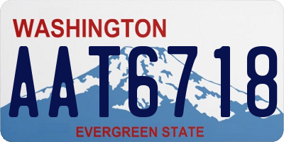 WA license plate AAT6718