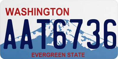 WA license plate AAT6736