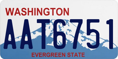 WA license plate AAT6751
