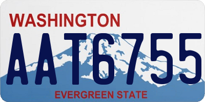 WA license plate AAT6755