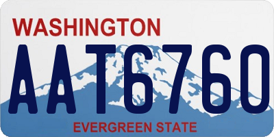 WA license plate AAT6760