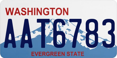 WA license plate AAT6783
