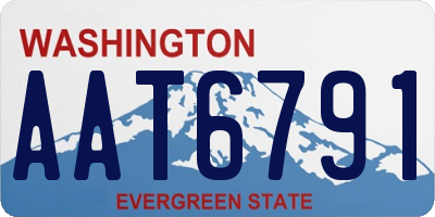 WA license plate AAT6791