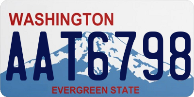 WA license plate AAT6798