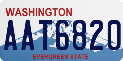 WA license plate AAT6820