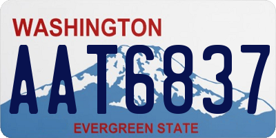 WA license plate AAT6837
