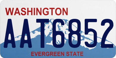 WA license plate AAT6852