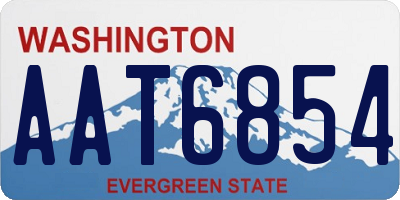 WA license plate AAT6854