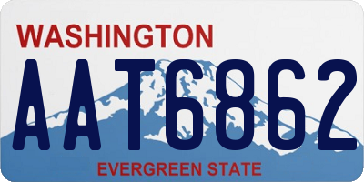 WA license plate AAT6862