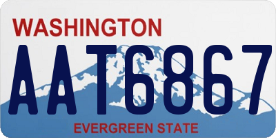 WA license plate AAT6867