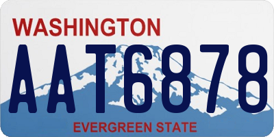 WA license plate AAT6878