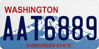 WA license plate AAT6889