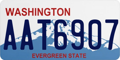 WA license plate AAT6907