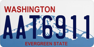 WA license plate AAT6911
