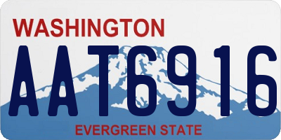 WA license plate AAT6916