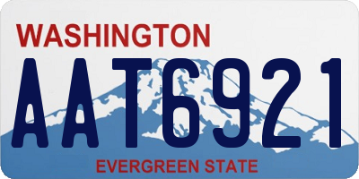 WA license plate AAT6921