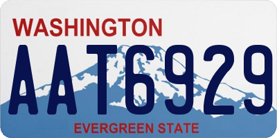 WA license plate AAT6929