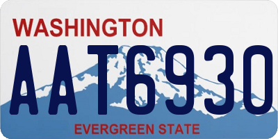 WA license plate AAT6930