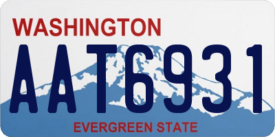 WA license plate AAT6931