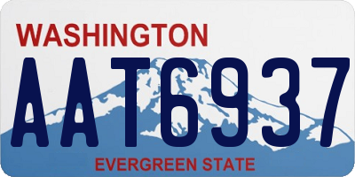 WA license plate AAT6937