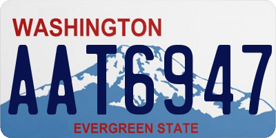 WA license plate AAT6947
